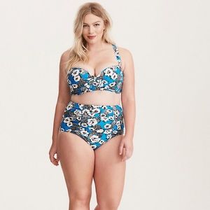 FLORAL PAISLEY PRINT TIE FRONT BIKINI